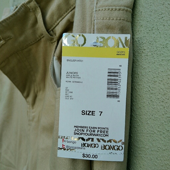 Bongo Khaki Ankle Biter High Wasted Size 7 - Picture 2 of 7